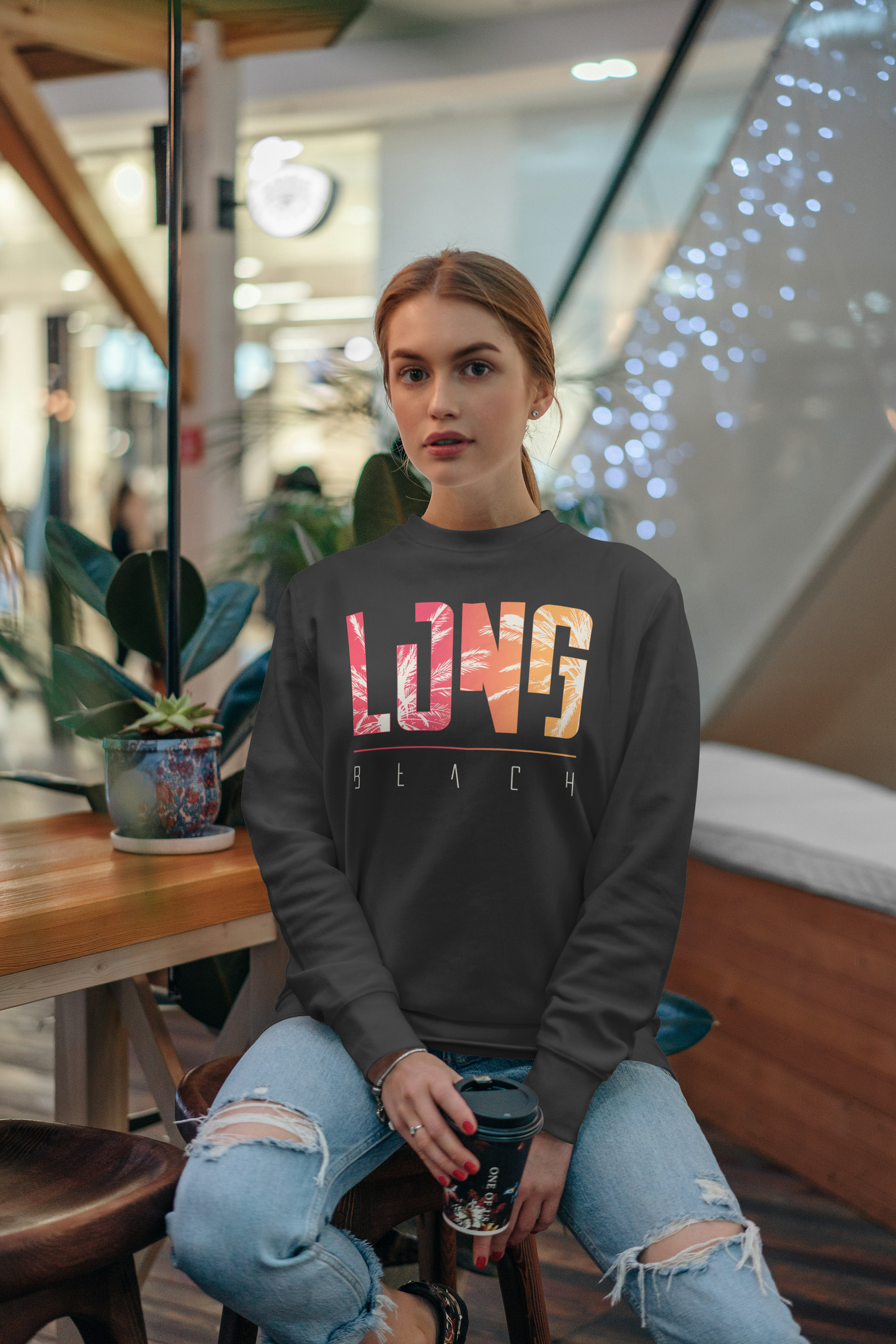 Women's Premium Crewneck - Long Beach