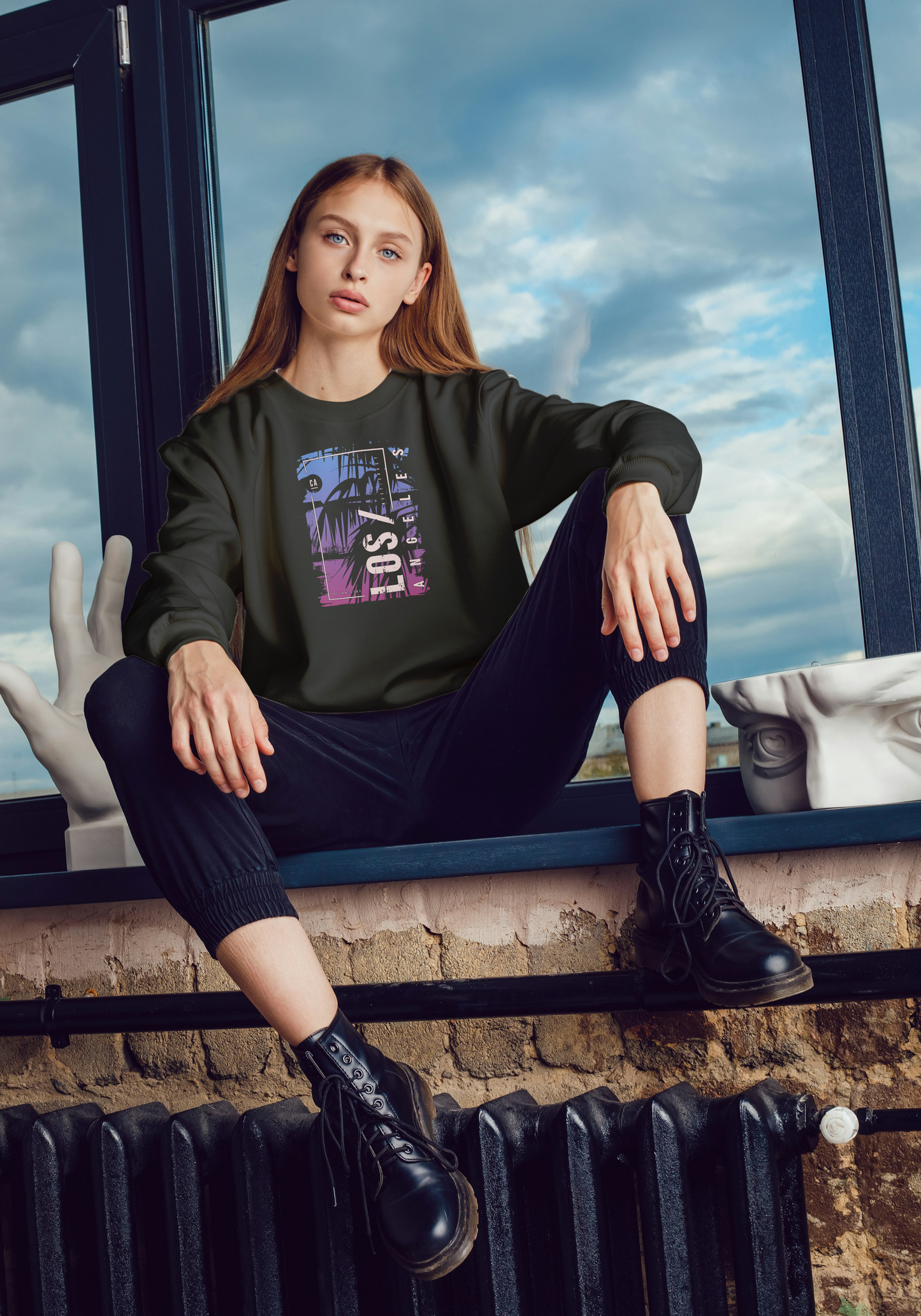 Women's Premium Crewneck - LA
