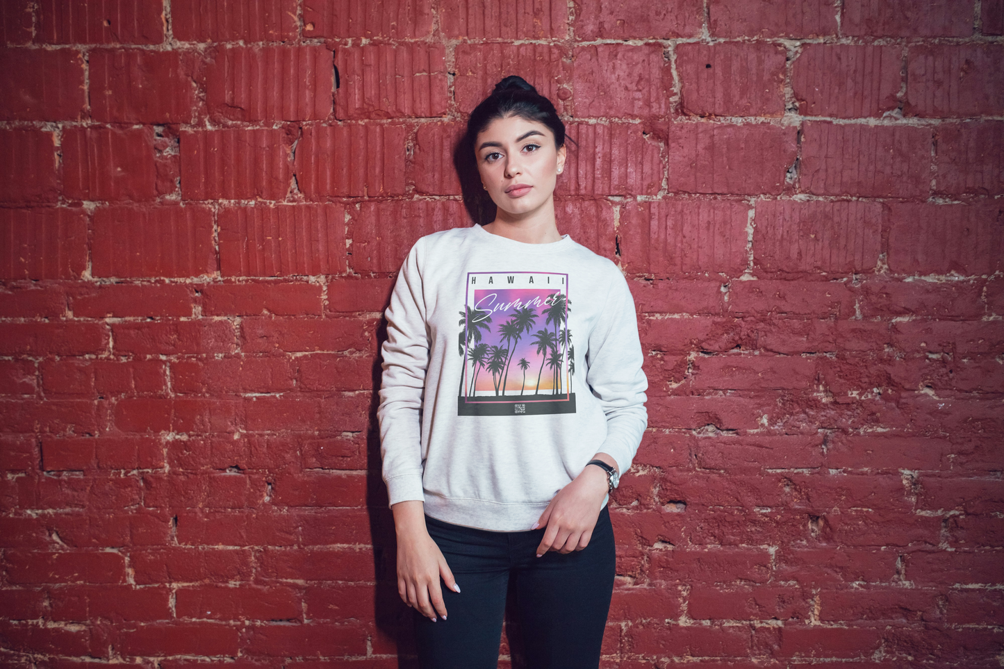 Women's Premium Crewneck - Hawaii Summer