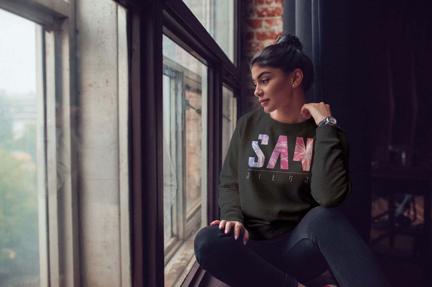 Women's Premium Crewneck - San Diego