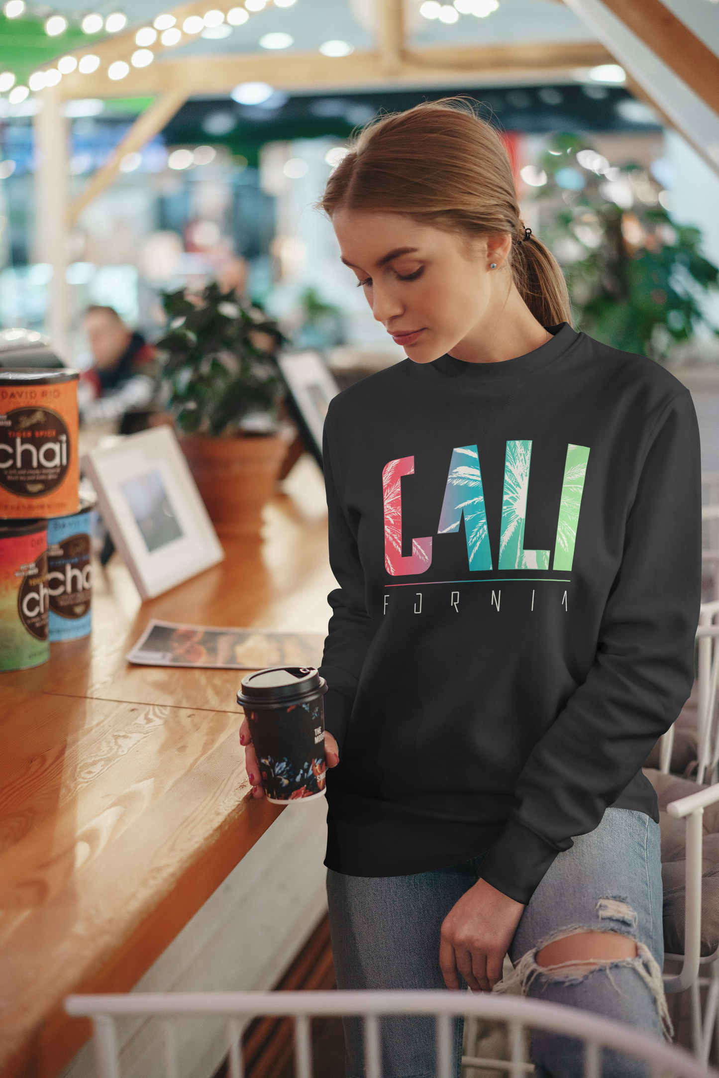 Women's Premium Crewneck - Cali