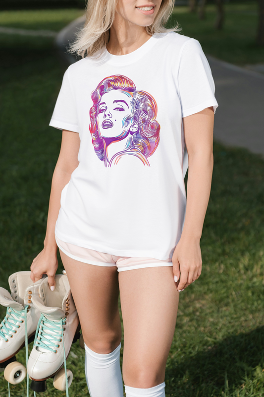 Premium-Rundhals-T-Shirt für Damen – Retro Marylin