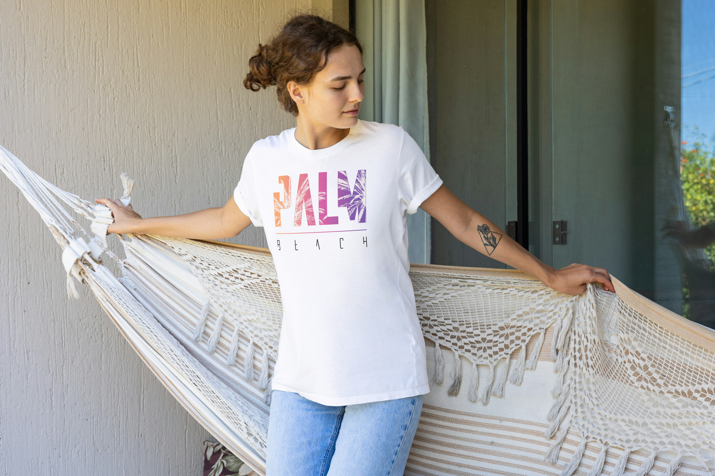 Damen Premium Rundhals-T-Shirt – Palm Beach